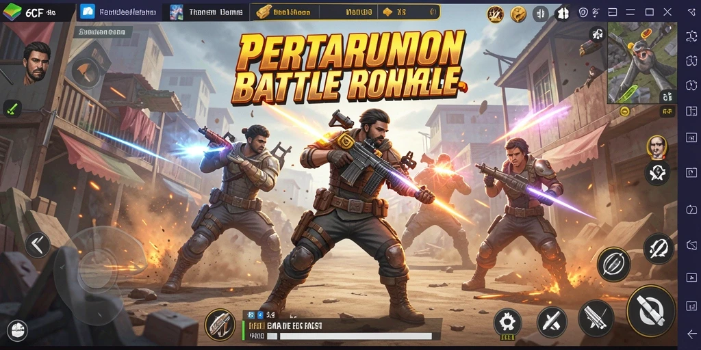 Gambar gameplay 6CF yang menampilkan aksi pertarungan seru di Battle Royale.