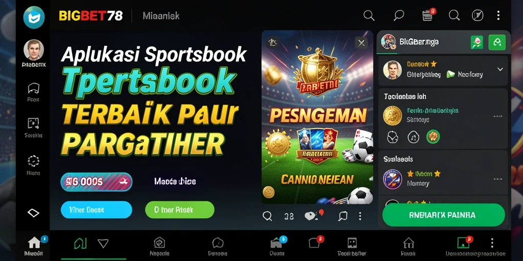 Tampilan gameplay aplikasi Sportsbook BIGBET78 dengan fitur taruhan yang menarik.