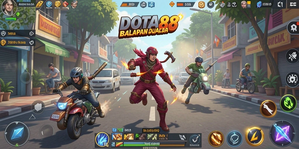Screenshot gameplay DOTA88 menampilkan aksi balapan yang seru.