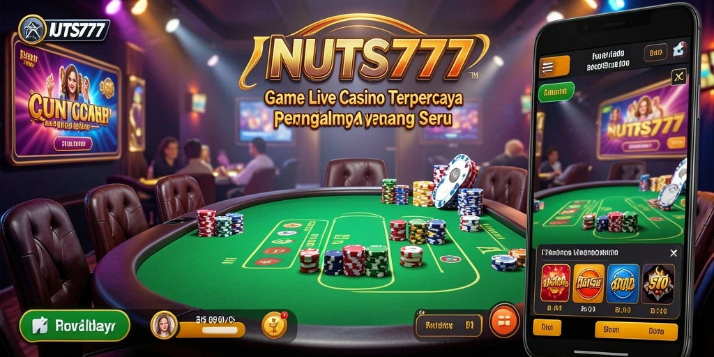 Tampilan gameplay interaktif dari NUTS777 di Live Casino.
