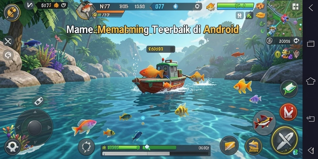 Gameplay NV77 yang menampilkan pengalaman memancing seru.