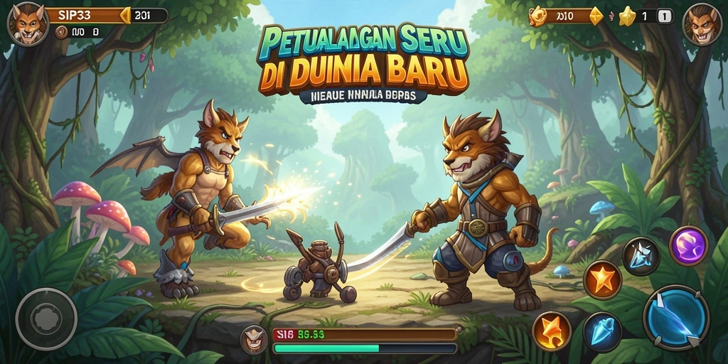 Tampilan gameplay SIP33 dengan aksi petualangan yang seru.