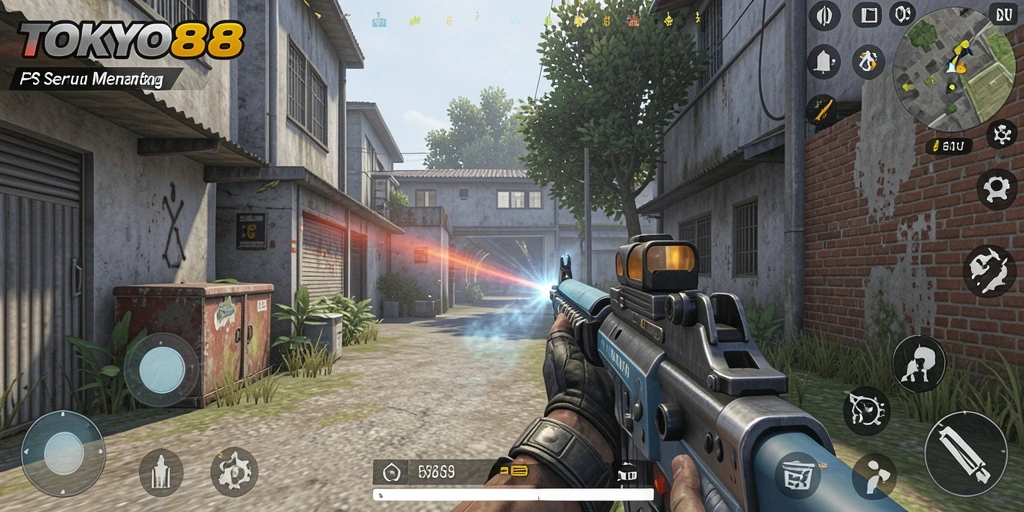 Tangkapan layar menunjukkan aksi seru dalam game FPS TOKYO88.